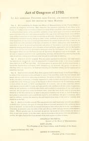 Tapa de Act of Congress of 1793