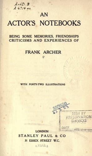 Tapa de An actor's notebooks