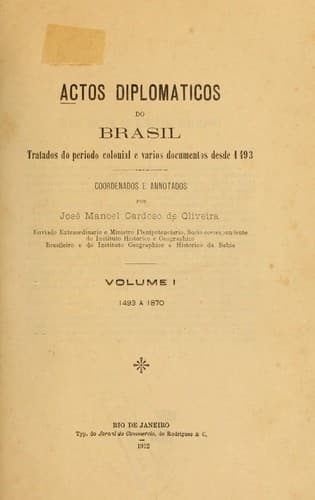 Tapa de Actos diplomaticos do Brasil