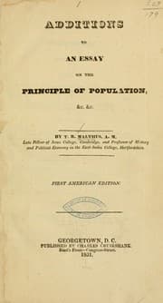 Tapa de Additions to An essay on the principle of population