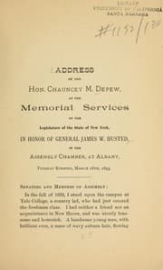 Tapa de Address by the Hon. Chauncey M. Depew