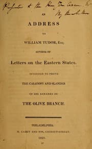 Tapa de An address to William Tudor, Esq