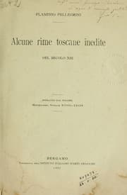 Tapa de Alcune rime toscane inedite del secolo XIII