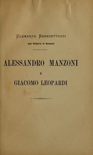 Tapa de Alessandro Manzoni e Giacomo Leopardi