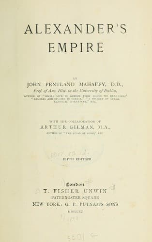 Tapa de Alexander's empire