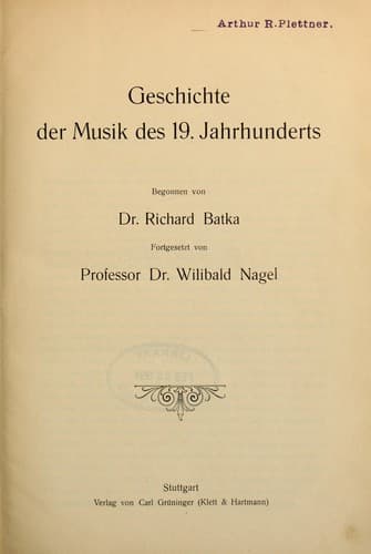 Tapa de Allgemeine Geschichte der Musik