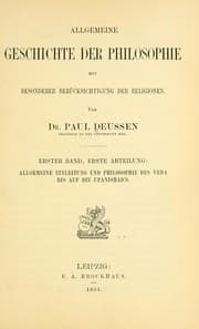 Tapa de Allgemeine Einleitung und Philosophie des Veda bis auf die Upanishad's