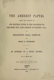 Tapa de The Amherst papyri