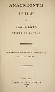 Tapa de Anacreontis Odae et fragmenta graece et latine