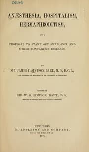Tapa de Anaesthesia, hospitalism, hermaphroditism, and a proposal to stamp out small-pox and other contagious diseases