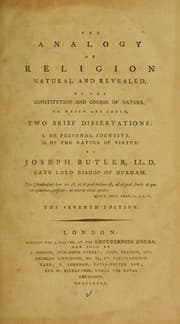 Tapa de The analogy of religion natural and revealed, to the constitution and course of nature