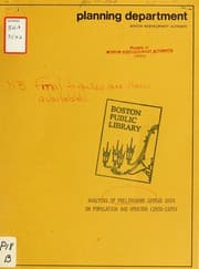 Tapa de Analysis of preliminary census data on population and housing (1950-1970)