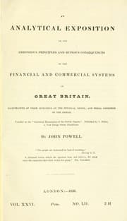 Tapa de An analytical exposition of the erroneous principles and ruinous consequences of the financial and commercial systems of Great Britain