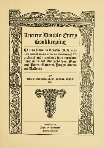 Tapa de Ancient double-entry bookkeeping.