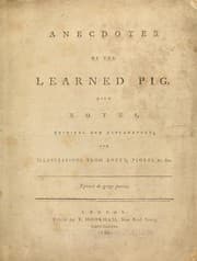Tapa de Anecdotes of the learned pig