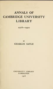 Tapa de Annals of Cambridge University Library, 1278-1900