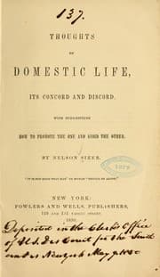 Tapa de Thoughts on domestic life, its control and discord