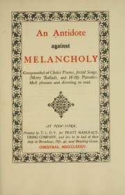 Tapa de An Antidote against melancholy