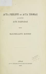 Tapa de Acta Philippi et Acta Thomae accedunt Acta Barnabae