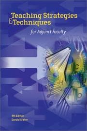 Tapa de Teaching Strategies and Techniques for Adjunct Faculty