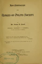 Tapa de Art stationery and usages of polite society