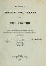 Tapa de As primeiras vinte e cinco cartas do padre Antonio Vieira