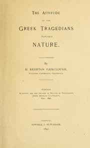 Tapa de The attitude of the Greek Tragedians toward Nature