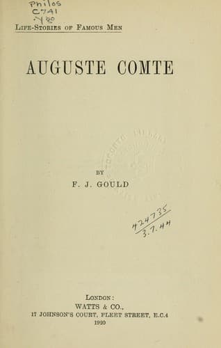Tapa de Auguste Comte