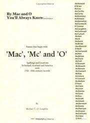 Tapa de Mac, Mc & 'O' names in Ireland, Scotland and America, with locations