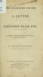 Tapa de Banks and exchange companies: a letter to Alexander Blair, Esq. Treasurer of the Bank of Scotland