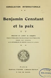 Tapa de Benjamin Constant et la paix