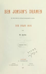 Tapa de Ben Jonson's Dramen in Neudruck hrsg. nach der Folio 1616 von W. Bang
