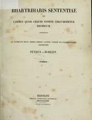 Tapa de Bhartriharis Sententiae et carmen quod chauri nomine circumfertur eroticum