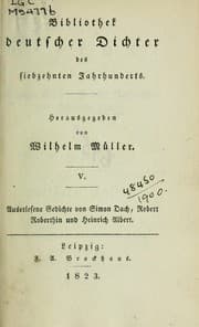 Tapa de Bibliothek deutscher Dichter des 17ten Jahrhunderts