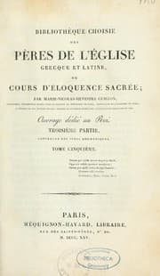 Tapa de Bibliothèque choisie des Pères de l'Église grecque et latine, ou, Cours d'éloquence sacrée