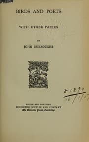 Tapa de Birds and poets, with other papers