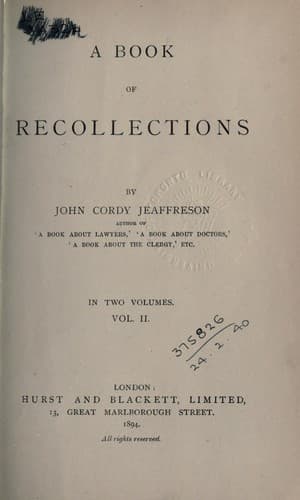 Tapa de A book or recollections