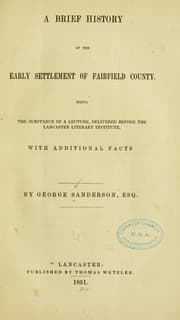 Tapa de A brief history of the early settlement of Fairfield county