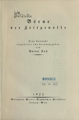 Tapa de Börne der Zeitgenosse