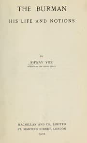 Tapa de The Burman, his life and notions
