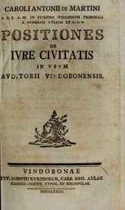 Tapa de Caroli Antonii de Martini S.C.R.A.M. ... Positiones de iure civitatis