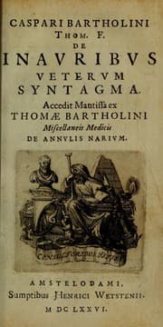 Tapa de Caspari Bartholini Thom. F. De inauribus veterum syntagma