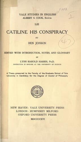 Tapa de Catiline, his conspiracy
