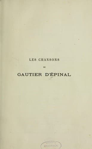Tapa de Chansons