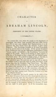 Tapa de Character of Abraham Lincoln