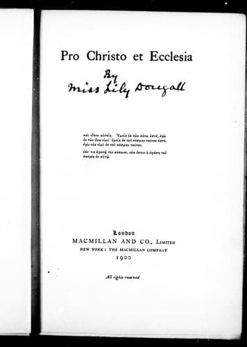 Tapa de Pro Christo et ecclesia
