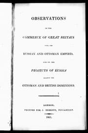 Tapa de Observations on the commerce of Great Britain with the Russian and Ottoman Empires and on the projects of Russia against the Ottoman and British dominions