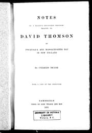Tapa de Notes on a recently discovered indenture relating to David Thomson of Piscataguq and Massachusetts Bay in New England
