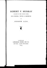 Tapa de Robert F. Murray