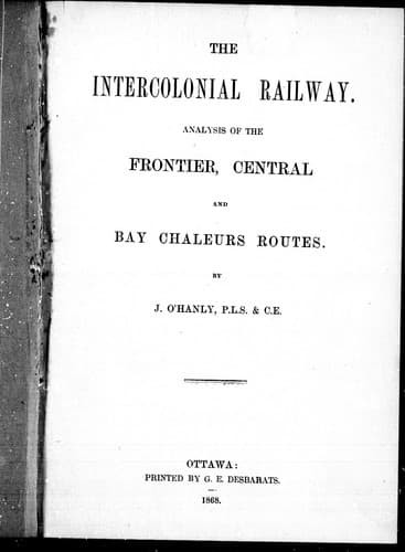 Tapa de The Intercolonial Railway